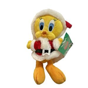 Christmas‎ Tweety Santa Plush Bean Bag 8" Plush Warner Bros Studio New With Tags